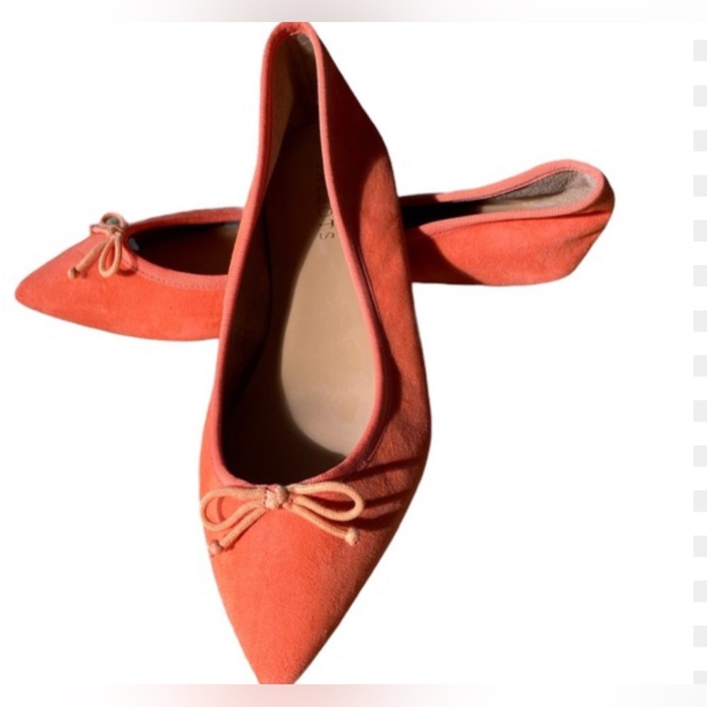 Prwnd Talbots coral pointy ballerina w now size 8 1/2 W genuine leather